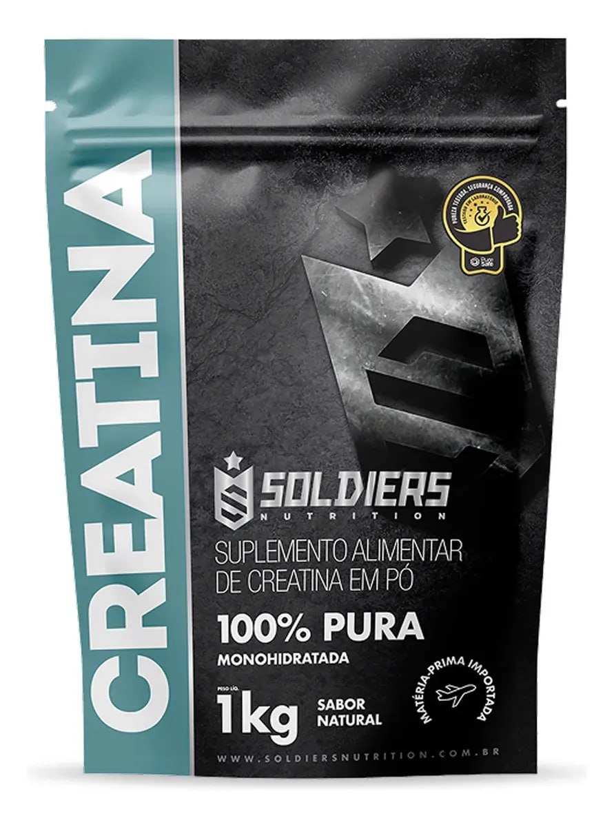 Creatina 1kg Suplemento Monohidratada em pó 100% Pura Soldiers Nutrition