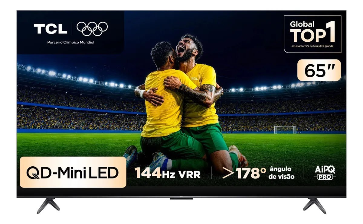 Smart TV TCL 65 Polegadas QLED Mini LED 4K C6K WiFi Bluetooth Google TV 4 HDMI 144Hz HDR10+ 65C6K