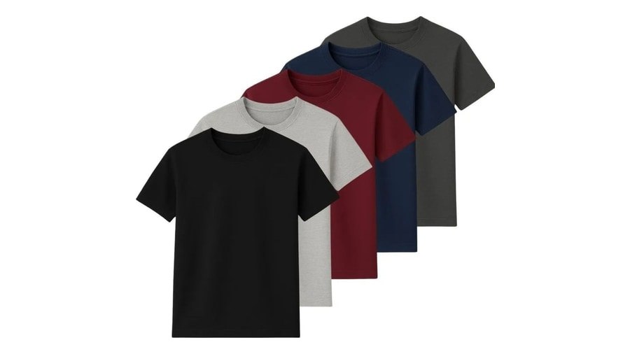 Kit 5 Camisetas Basica Algodão Lisas Gola Redonda Regular