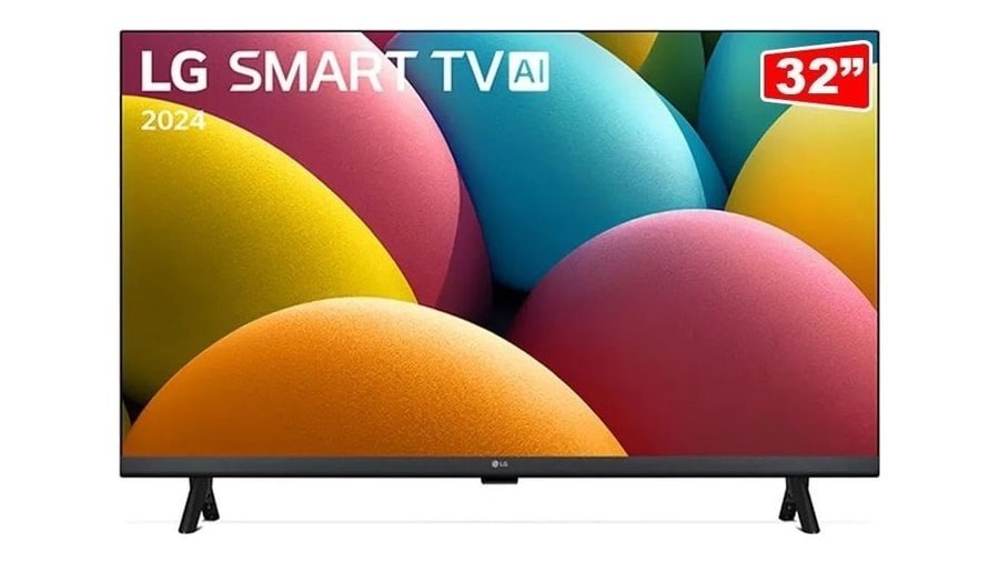 Smart Tv LG 32″ HD 32LR600BPSA Processador α5 AI Gen6, Alexa