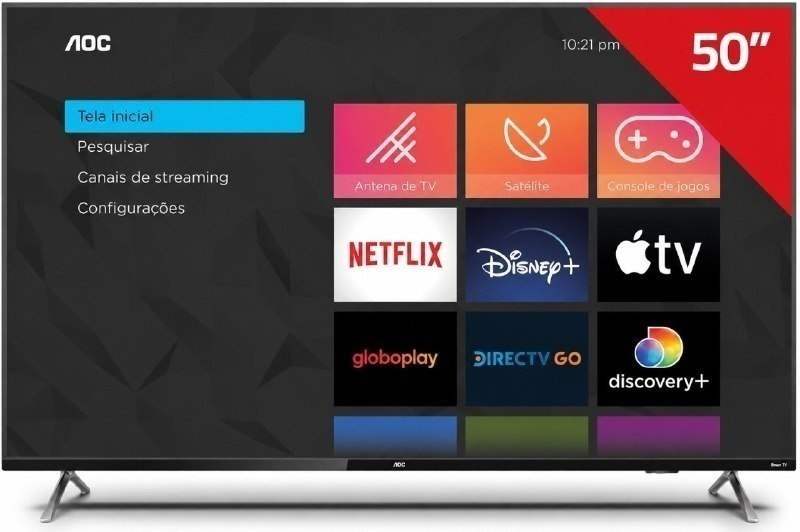 Smart TV 50" Aoc 4K Série 6125-50U6125/78G