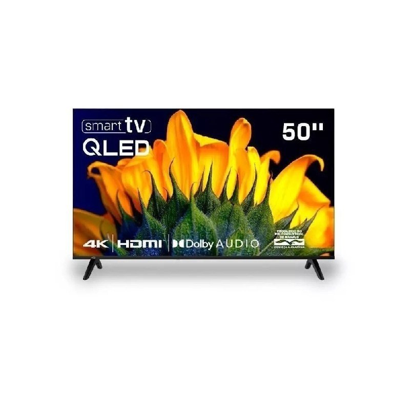 Smart TV HQ QLED 50 Polegadas HQ-QLED50SM 4K Wi-Fi Bluetooth Dolby Audio Apps Netflix YouTube e Prime Video 3 HDMI