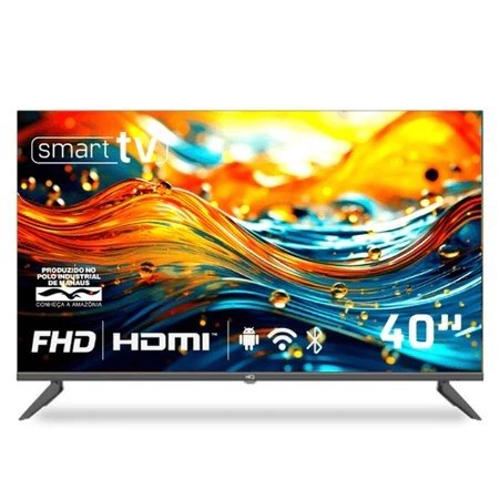 Smart TV HQ 40” Full HD - Android TV, Wi-Fi, Bluetooth - 3 HDMI, 2 USB, Gravação via USB - HQS40NKHM
