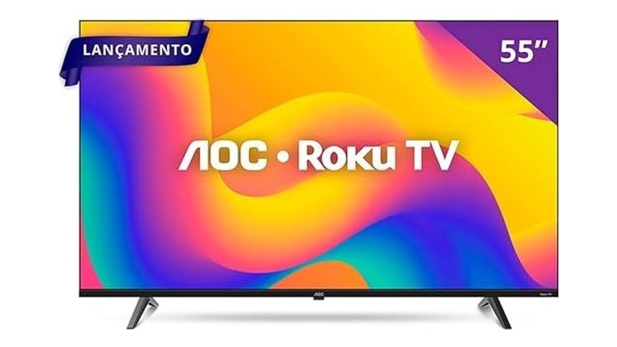 Smart Tv AOC 55 LED Roku 4K Wi-Fi 55U7045/78G Bivolt