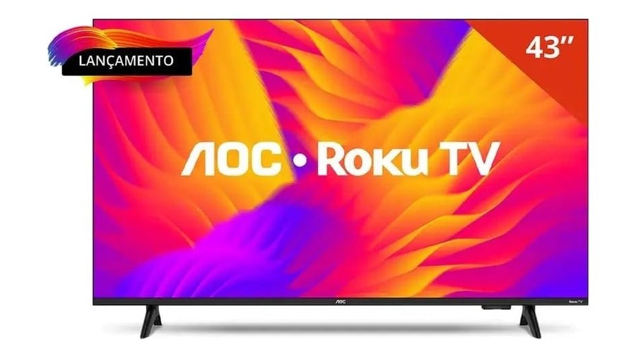 Smart TV 43 AOC LED Roku Full HD Wi-Fi 60Hz HDMI USB 43S5155/78G