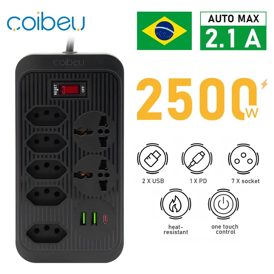 Extensão tomada,Extensão elétrica,Tomada usb,Filtro de linha de tomada,Regua tomadas de energia,Extensao