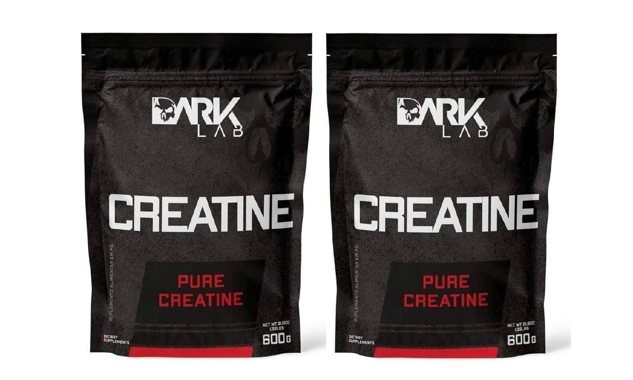 2x Creatina Pura Dark Lab 600g Monohidratada 100% de Pureza Sem Sabor (1,2kg)