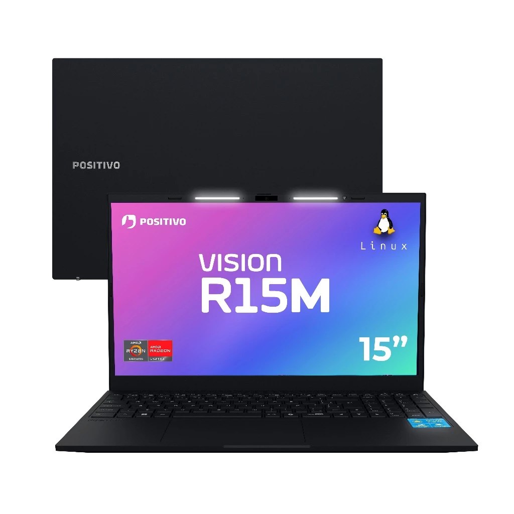 Notebook Positivo Vision R15M Ryzen 7-5825U + Minitela (VERSÃO COM 32GB DE RAM)