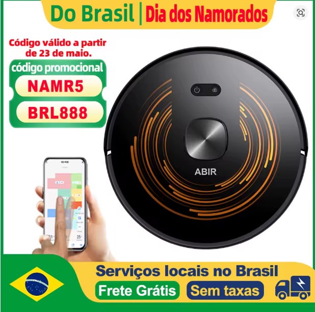 Robô aspirador de pó abir x9, lidar a laser, sucção 6500pa, limpeza uv, mapa de vários andares