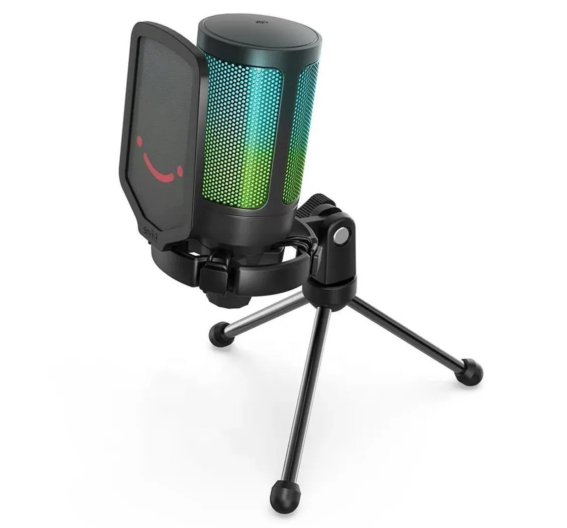 Microfone Fifine A6V Com Luz Rgb Com Pop Filter