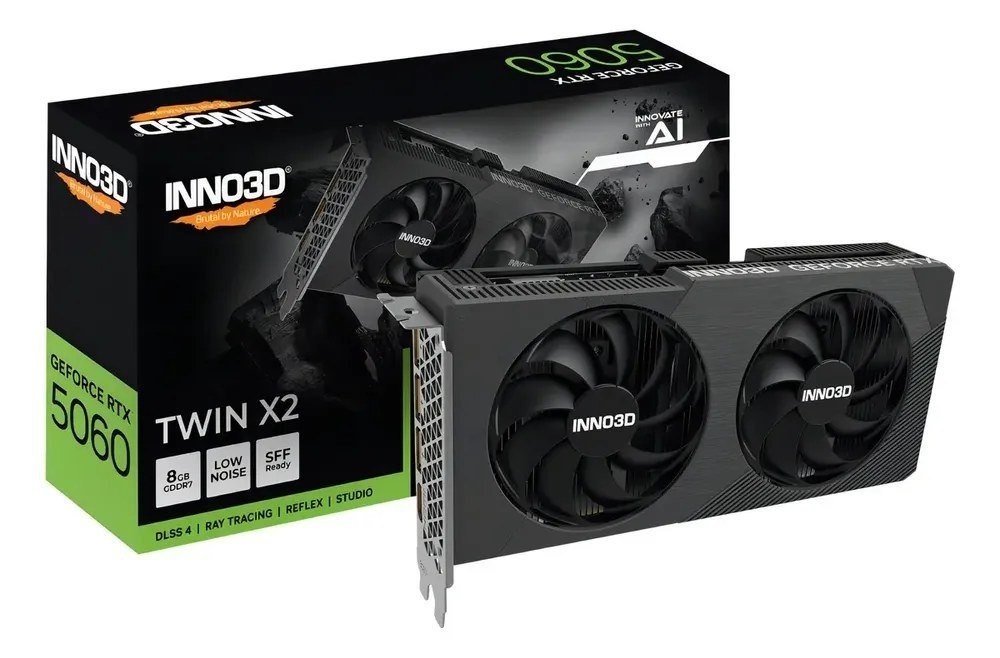 Placa de Vídeo Nvidia Inno3D RTX 5060 Twin X2 8GB GDDR7