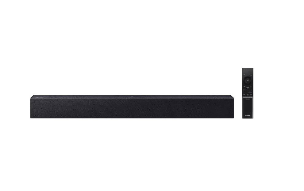 Soundbar Samsung HW-B400F, com 2.0 canais, Bluetooth, Subwoofer integrado e HDMI ARC