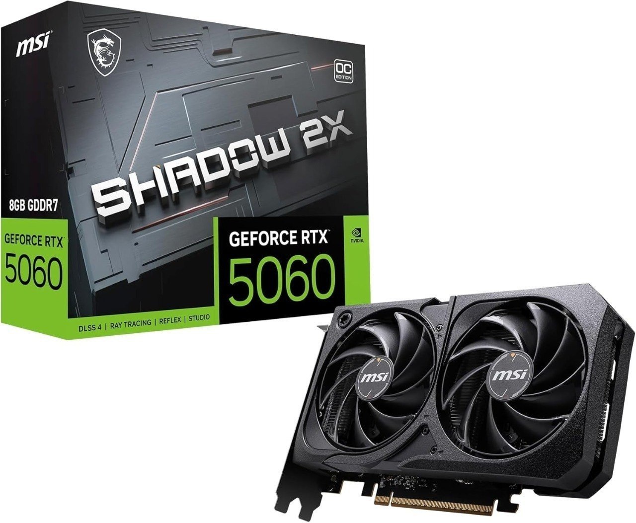 Placa de Video MSI RTX 5060 Shadow 2X OC, 8GB, GDDR7
