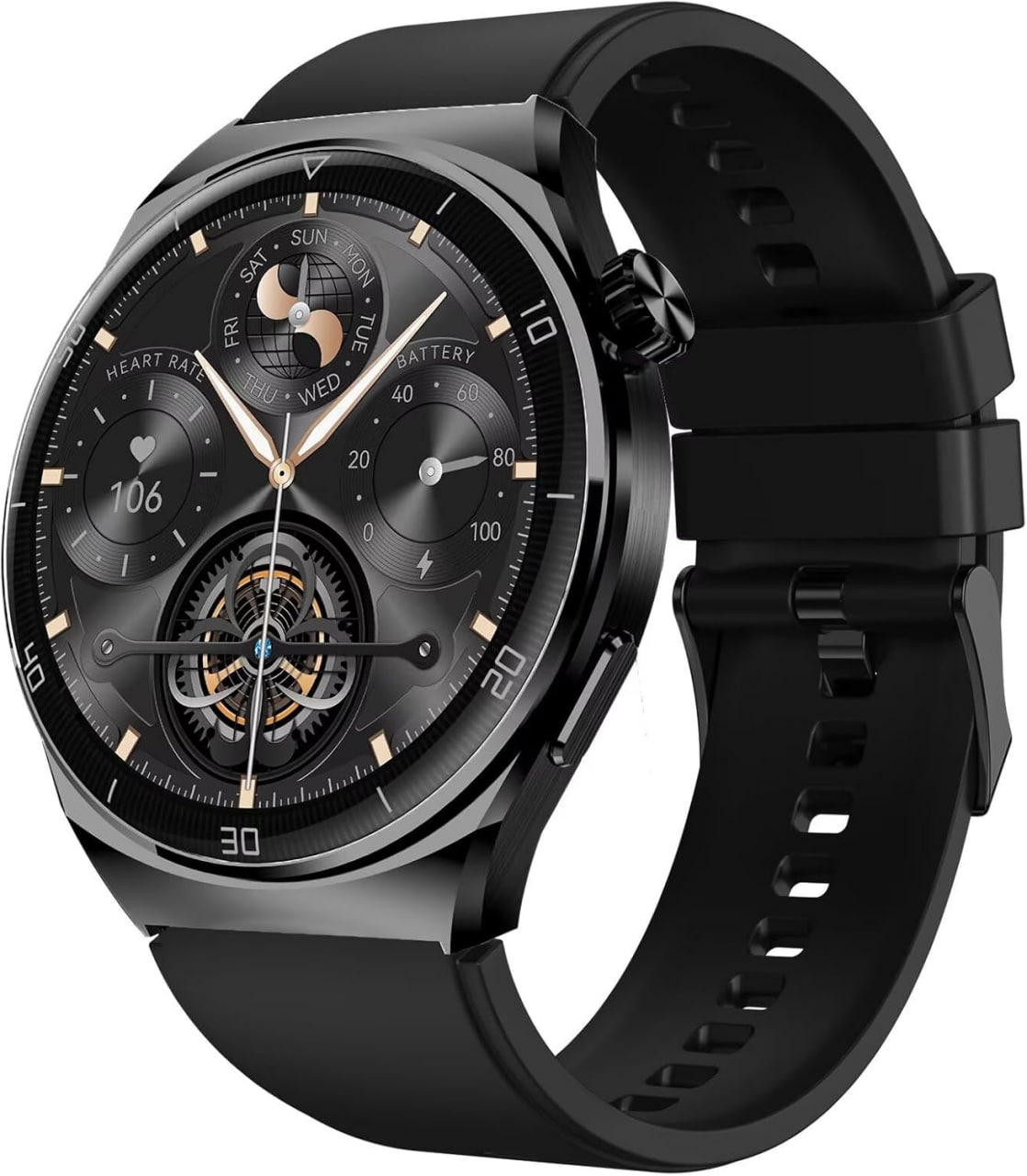 Smartwatch Aurafit - Tela Full Touch 1.43"AMOLED, IP68, Compatível com iOS e Android, 110+ Modos Esportivos, Assistente de Voz, Faz e Recebe Ligações