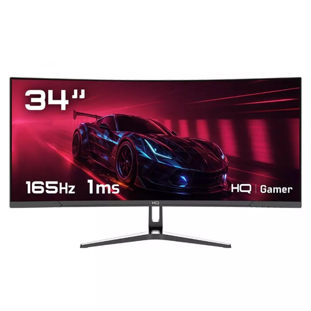 Monitor Gamer 34" Curvo 1ms, 165Hz, UltraWide (QHD) - 3440x1440 AMD FreeSync, HDMI, DP, HQ Premium HQ34C16