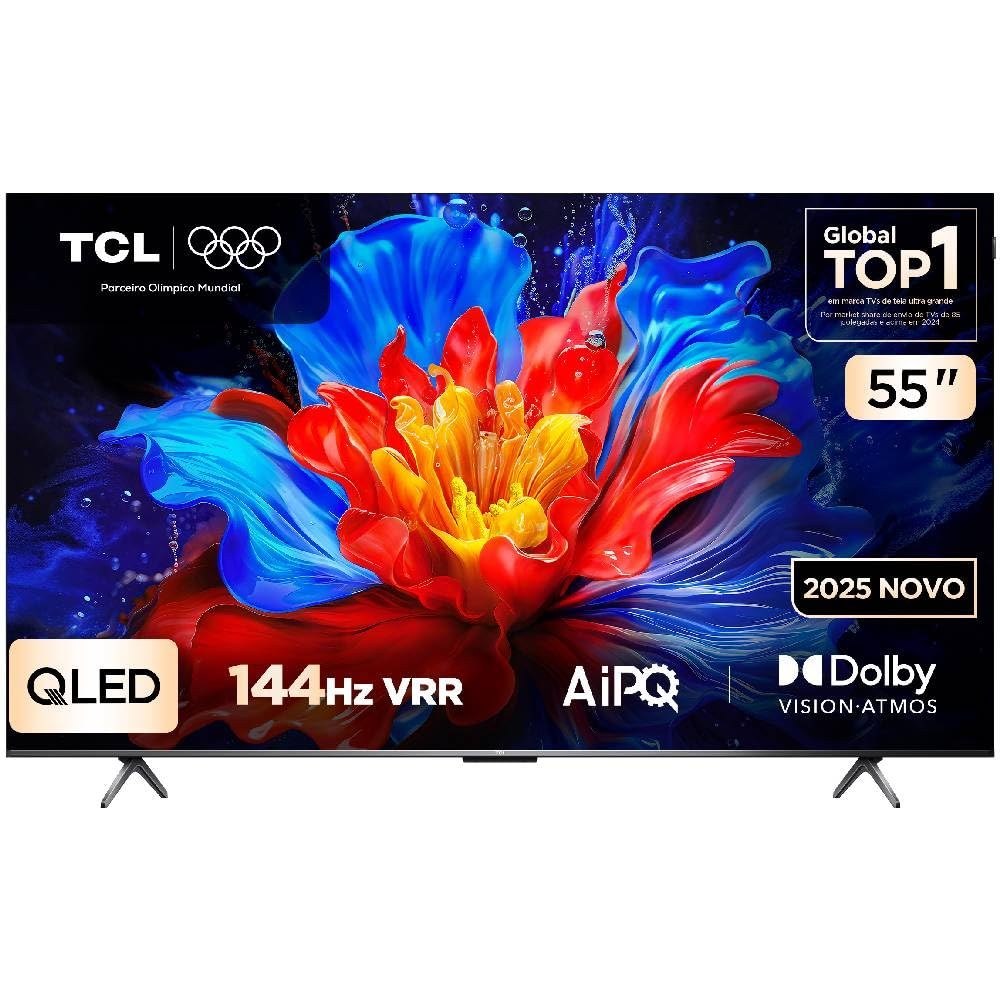 Smart Tv Tcl 55 Polegadas Qled 4K P8K WiFi Bluetooth Google TV 144Hz HDR10+ Dolby Atmos Vision 55P8K 2025