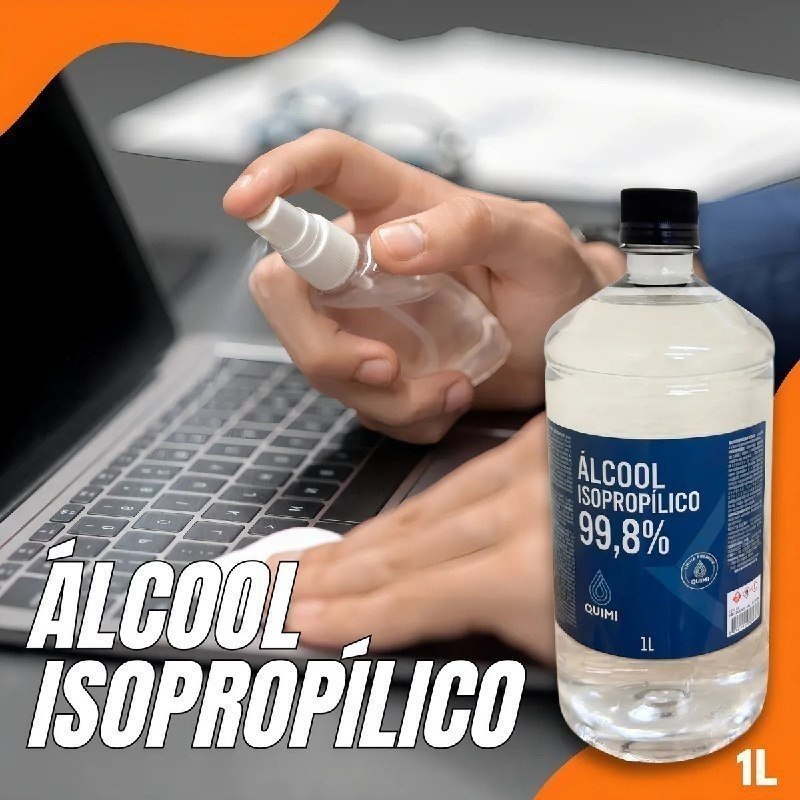 Limpador Isopropílico 99,8% Limpa Telas Eletrônicos Isopropanol 1 LITRO