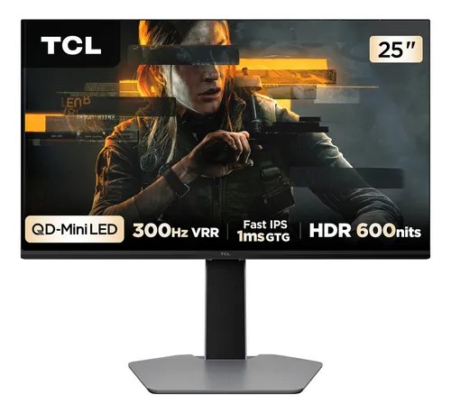 Monitor Gamer Tcl 25 Polegadas QLED Mini LED Full HD G64 300Hz 1ms (GtG)
