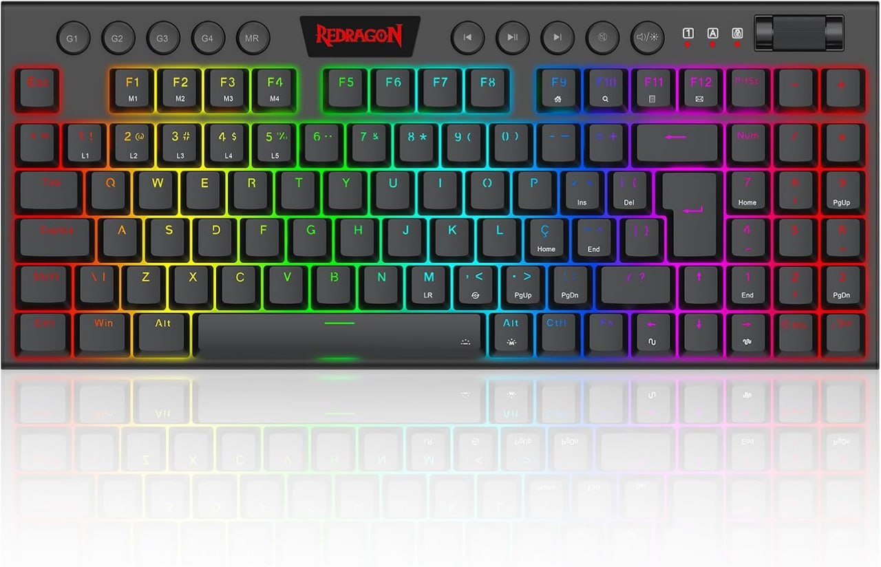 TECLADO MECANICO YI TKL RGB PRETO SWITCH MARROM