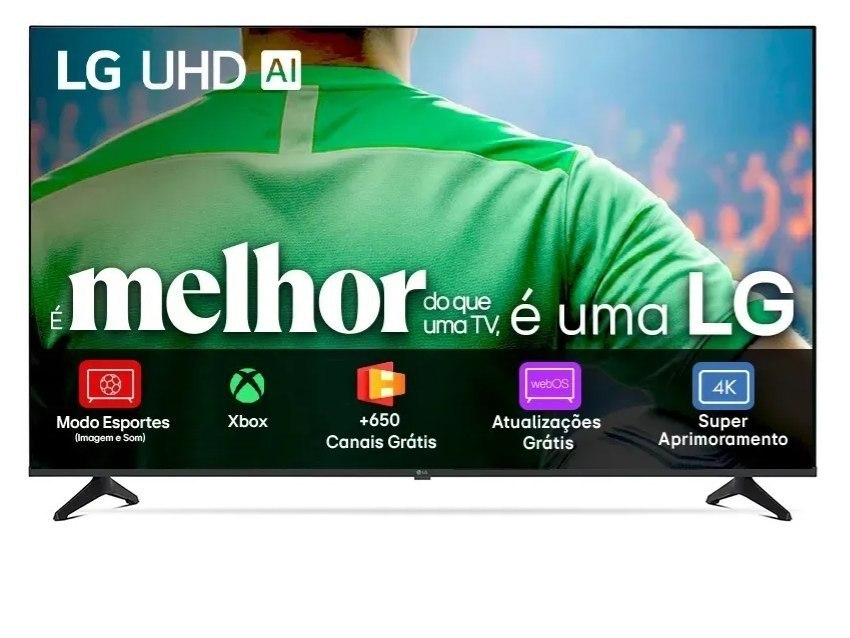Smart TV LG UHD AI UA75 50 polegadas HDR10 Pro Processador α7 AI Ger8 webOS 25