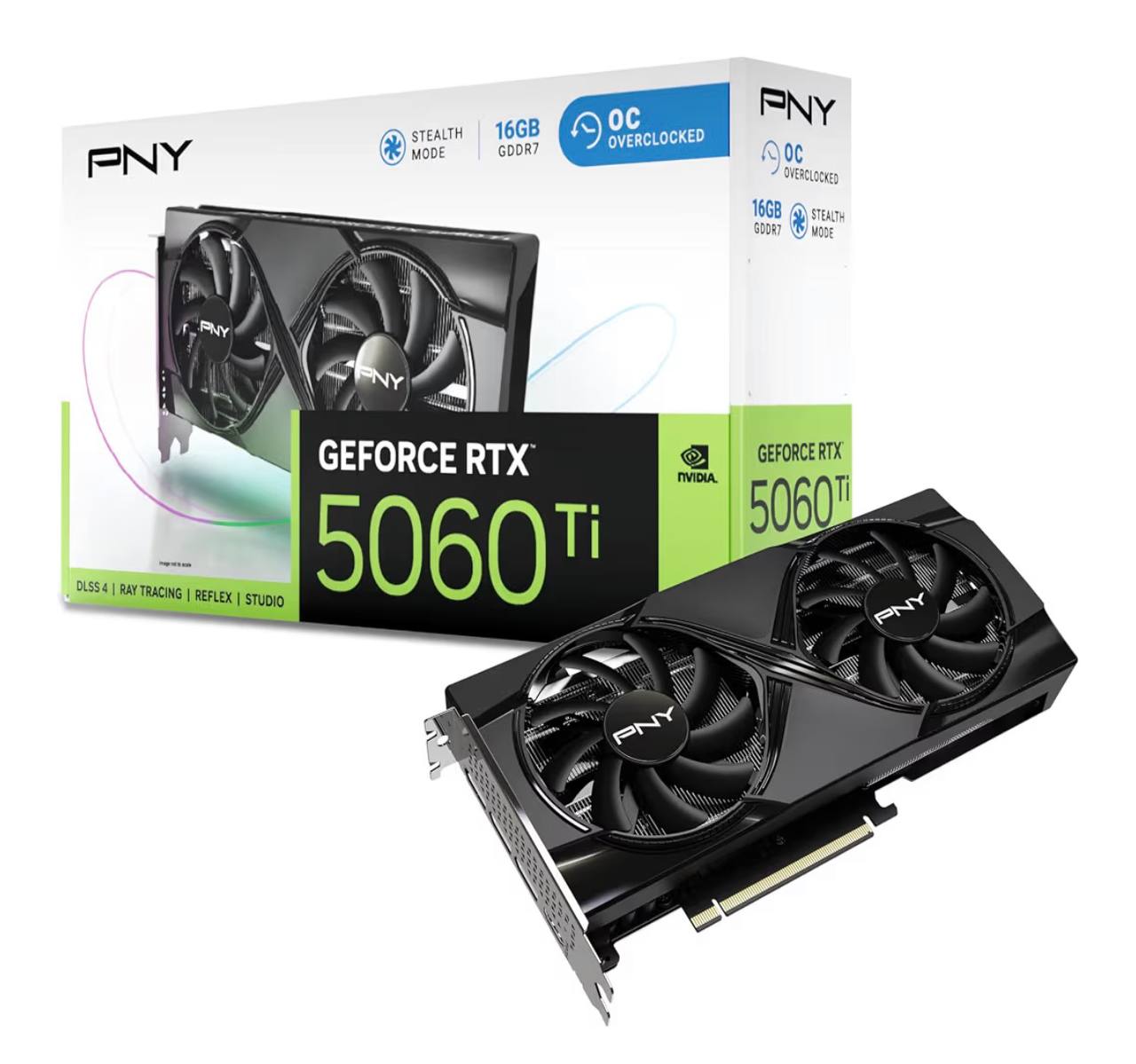 PNY GeForce RTX 5060 Ti, 8GB GDDR7, 128 Bits, Dual Fan, OC, Placa de Vídeo