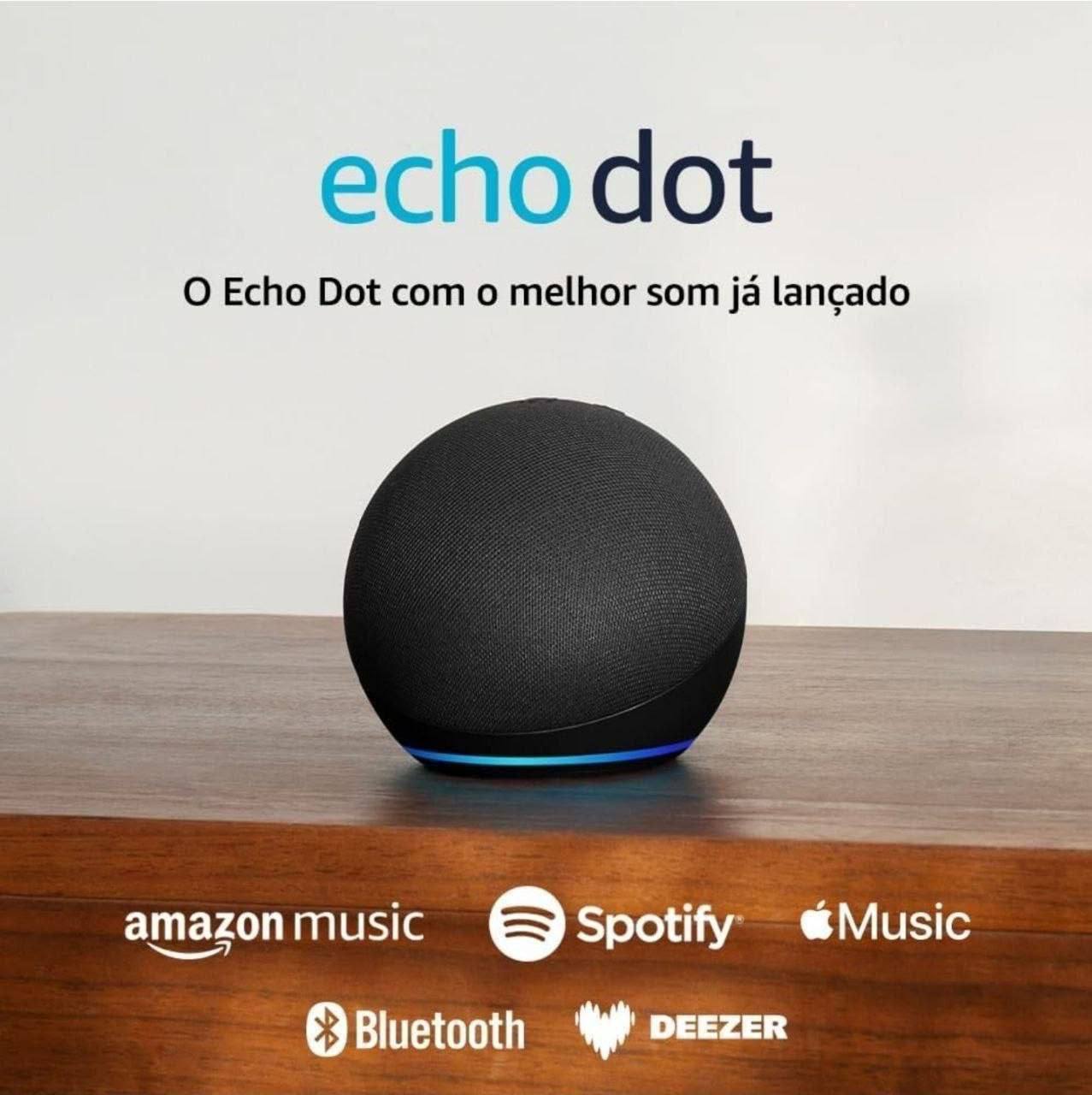 Echo Dot (Geração mais recente) | Smart speaker com Alexa, som vibrante e potente, Wi-Fi e Bluetooth | Cor Preta, com Acesso Antecipado à Alexa+