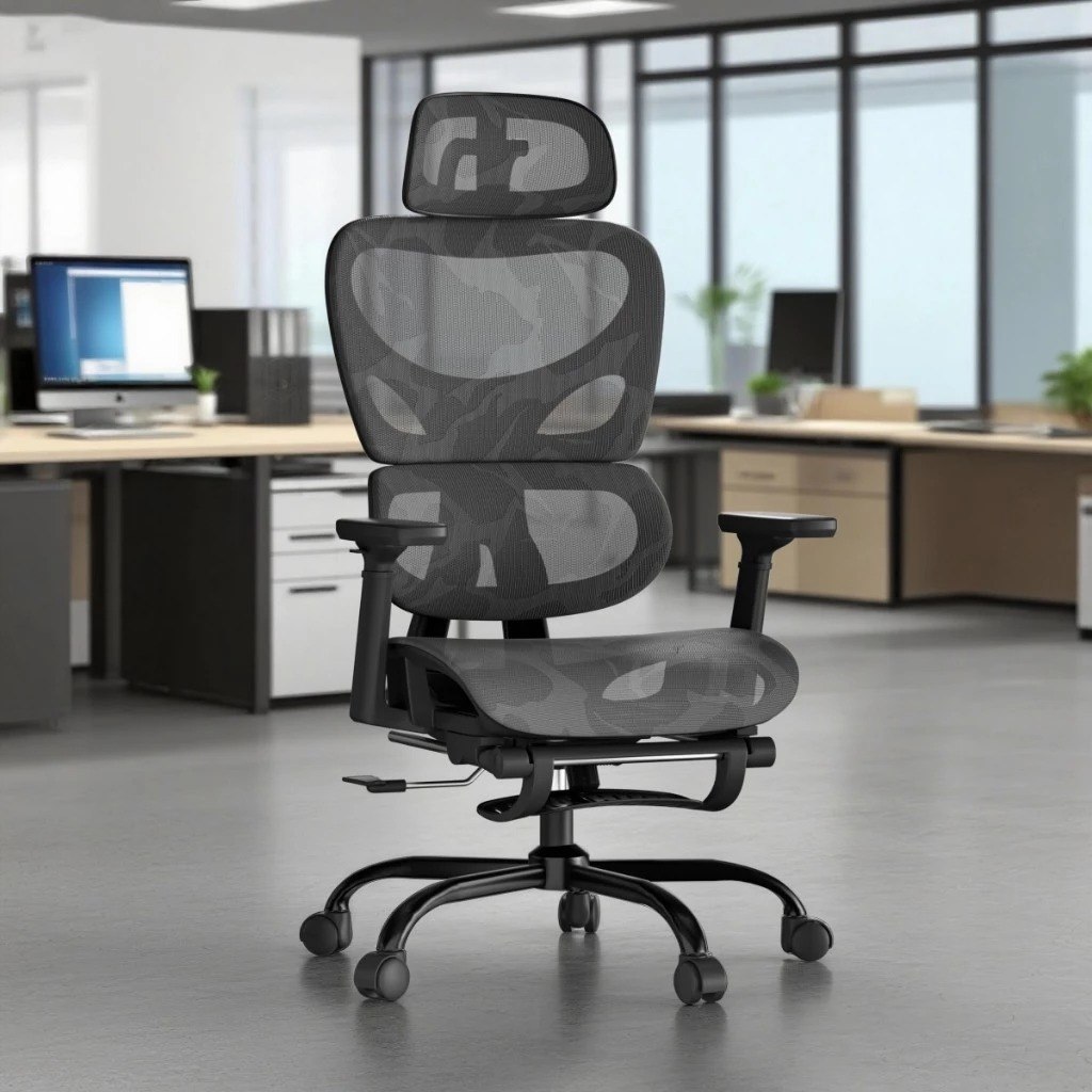 Cadeira De Escritório Ergonômica Com Apoio Lombar E De Pernas Assento Zero Gravity Cor Preto Yesop