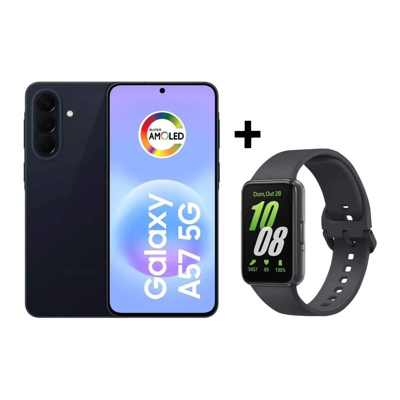 COMBO) Smartphone Samsung Galaxy A57 128GB 5G Azul Escuro + Smartband Galaxy Fit3 Grafite
