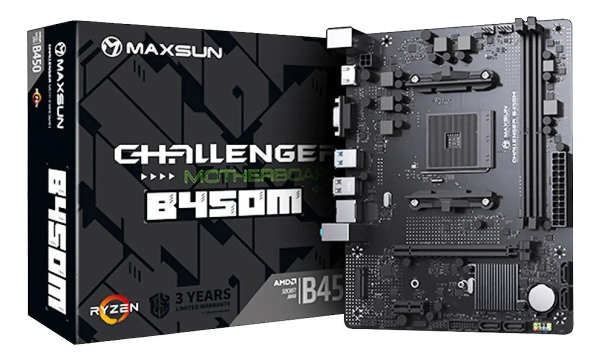 Placa Mãe Maxsun B450M MS-Challenger AM4 DDR4 M-ATX AMD