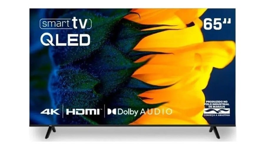 Televisão Smart Tv Hq 65 Qled, 4k Uhd, Dolby Audio, Wi-fi, Bluetooth, 3 Hdmi, 2 Usb, Hdr, Smart Tv, Led Bivolt