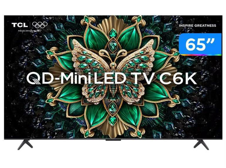 Smart TV TCL 65" QLED Mini LED 4K C6K Google TV 120Hz HDR10+ 65C6K