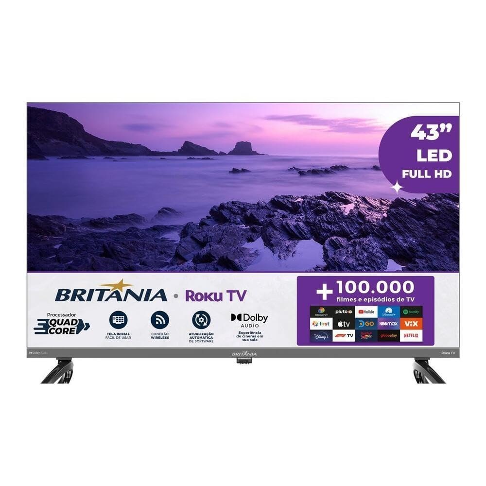 Smart Tv 43" Britânia B43KRA Full HD Roku TV