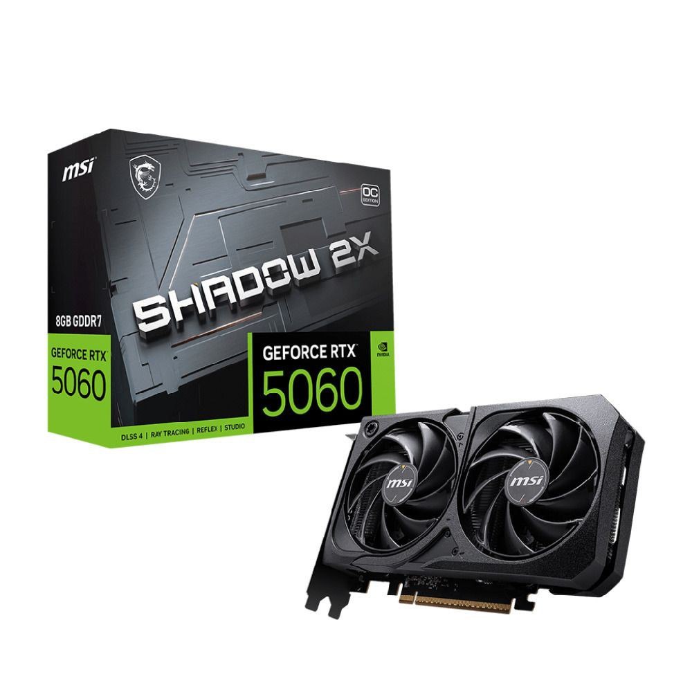 Placa de Vídeo MSI Nvidia Geforce RTX 5060 Shadow 2x OC, 8GB, GDDR7