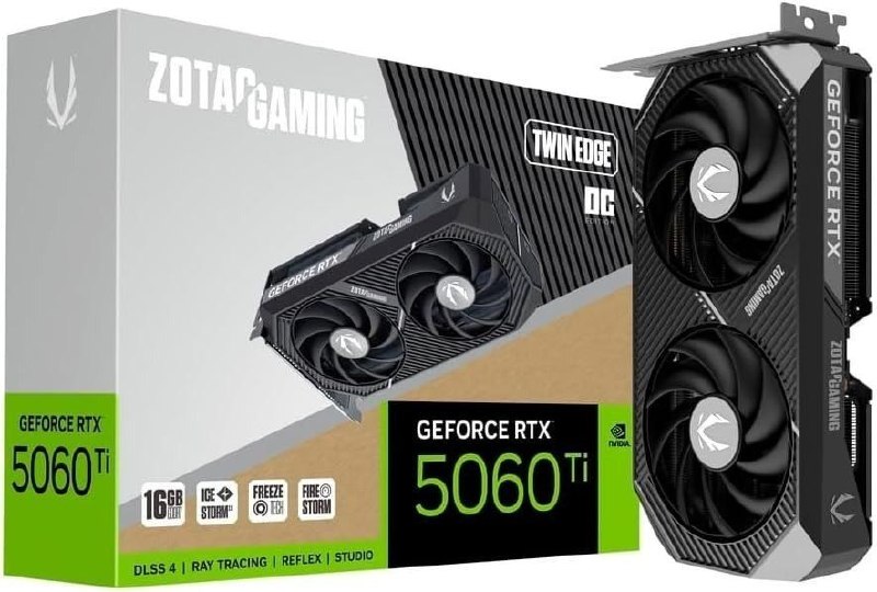PLACA DE VÍDEO RTX5060TI 16GB TWIN EDGE OC GDDR7 128BITS ZOTAC