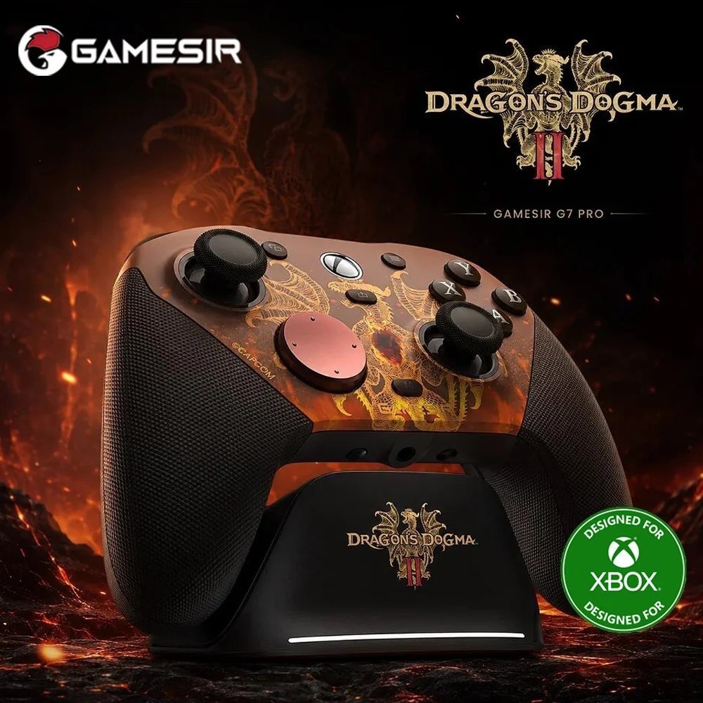 GameSir G7 Pro Dragon's Dogma 2 Controle Oficial de Colaboração com Fio para Xbox Sem Fio para PC com Joysticks TMR e Gatilhos Hall