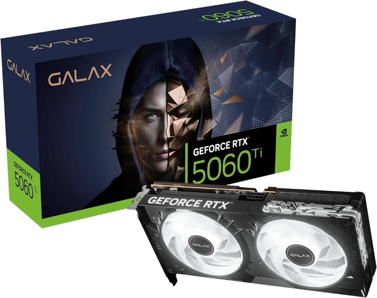 Placa de Vídeo GALAX GeForce RTX 5060 Ti 16GB GDDR7 128-bit Black 1-Click OC