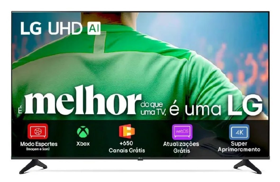 Smart TV LG UHD AI UA75 65 polegadas HDR10 Pro Processador α7 AI Ger8 webOS 25