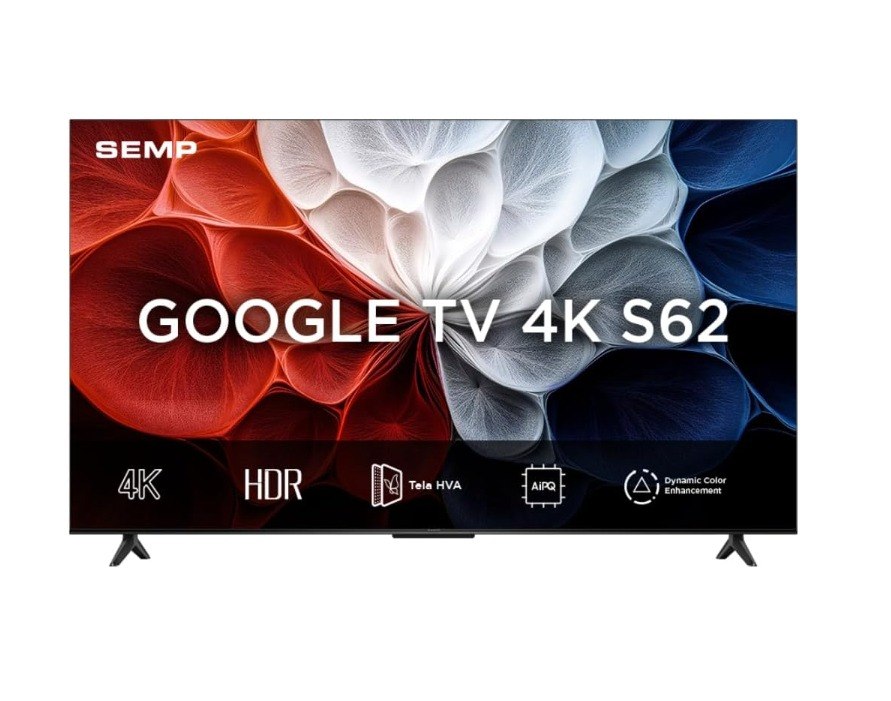 Smart TV Semp 50 Polegadas LED HVA 4K S62 WiFi Bluetooth Google TV 3 HDMI HDR10+ Dolby Audio 50S62