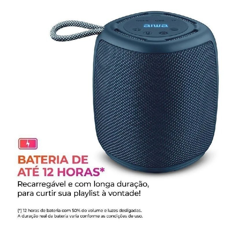 Caixa de Som Speaker AIWA SP-03-BL 15W Bluetooth IPX4 RGB