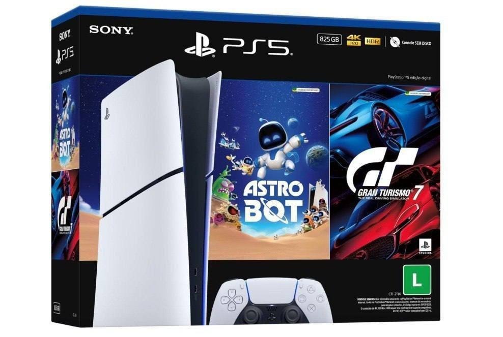 PlayStation5 Slim Digital 825GB – Pacote ASTRO BOT e Gran Turismo 7