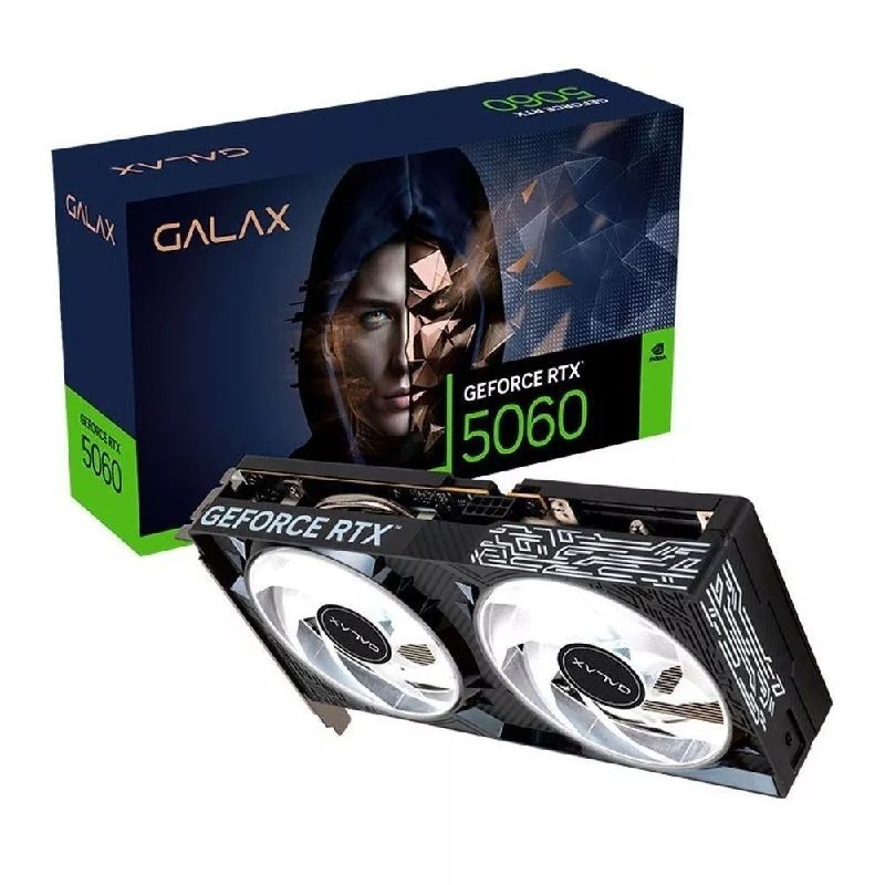 Placa de Vídeo NVIDIA GeForce Galax RTX5060 1 Click OC 2X 8GB - 128 Bits - HDMI/3X Displayport