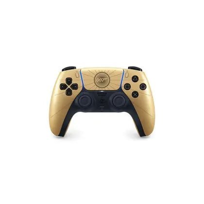 Controle Sem Fio Sony DualSense, Edição Limitada 007 First Light, PlayStation 5, Bluetooth, com Feedback Háptico, Preto e Dourado - 1000052026
