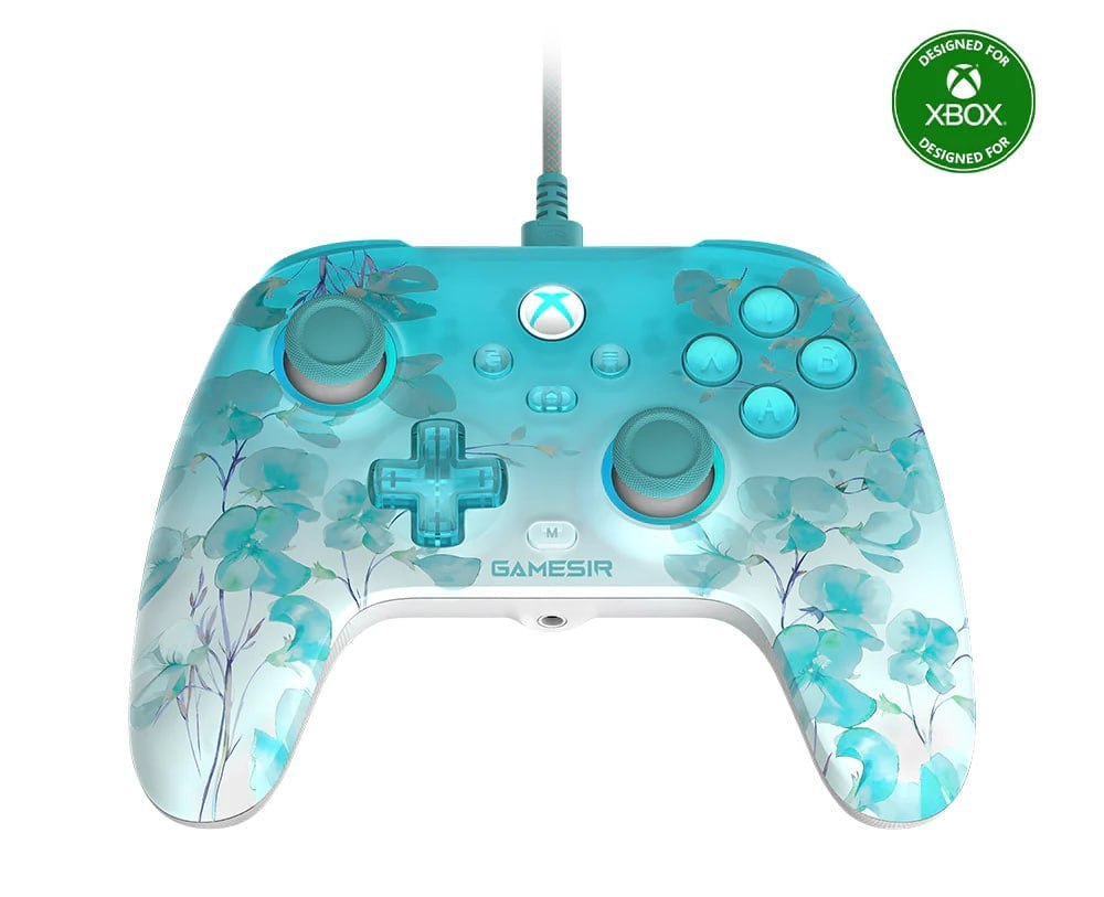 Controle GameSir T7 Pro Floral para Xbox com Joystick de Efeito Hall para PC, Xbox Series X, Xbox Series S e Xbox One X | S - Com Fio