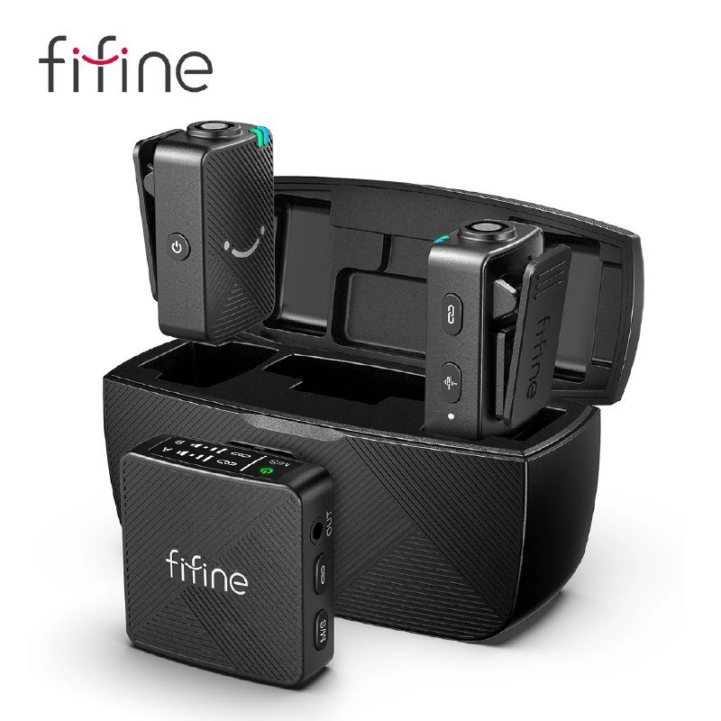 Microfone de lapela FIFINE M9 sem fio iPhone/Android/câmera/laptop m 9
