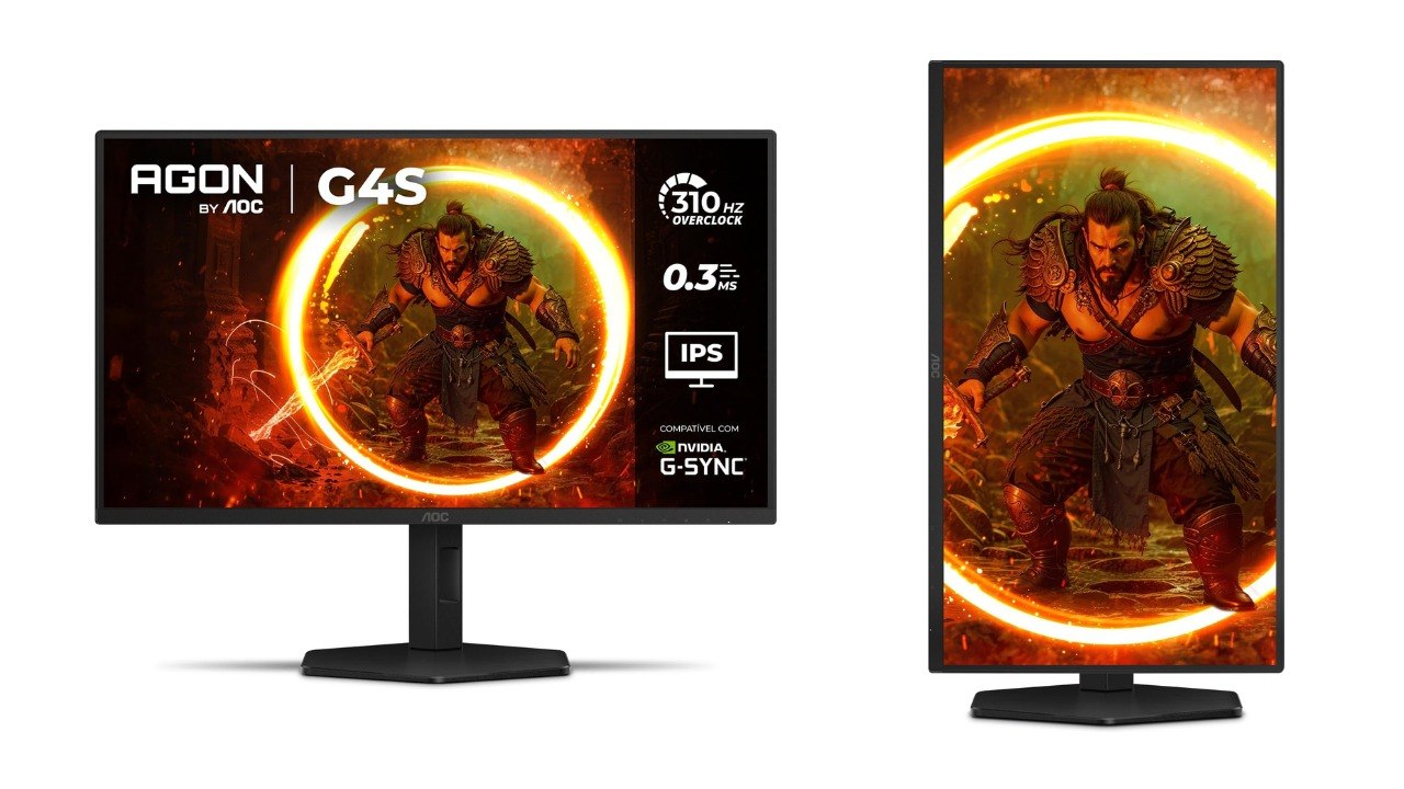Monitor Gamer AOC AGON G4S 25" 310Hz 0.3ms HDR10 IPS Base Ajustável 25G4S/P