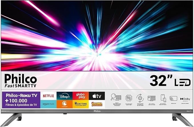 Smart TV 32" Philco Roku TV | Dolby Áudio, HDR10, P32CRB