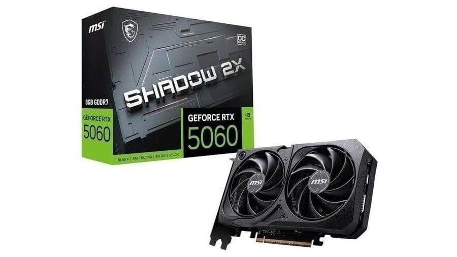 Placa de Video MSI RTX 5060 Shadow 2X OC, 8GB, GDDR7-912-V537-037