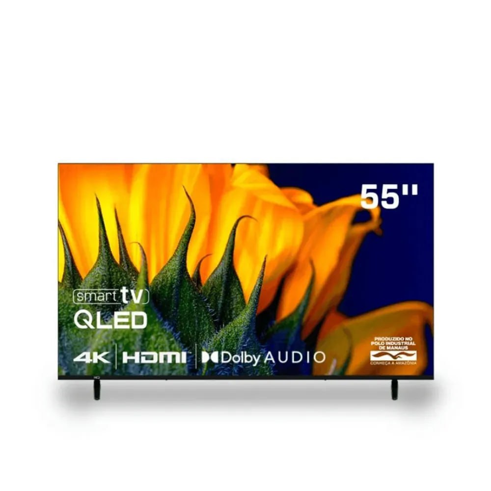 Smart Tv Hq 55 Qled, 4k Uhd, Dolby Audio, Wi-fi, Bluetooth, 3 Hdmi, 2 Usb, Netflix, Prime Video, Led Bivolt