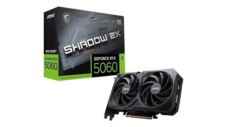 Placa de Video MSI RTX 5060 Shadow 2X OC, 8GB, GDDR7-912-V537-037