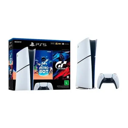 Console Sony PlayStation 5, SSD 825GB, Controle Sem Fio DualSense + 2 Jogos Digitais, Edição Digital